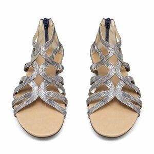 VAN ELI Gray Tan Open Toe Sandals Shoes Size 6.5M